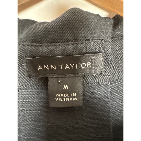 Ann Taylor Collared Popover Shift Dress Womens Size M Black Lightweight - Picture 8 of 10